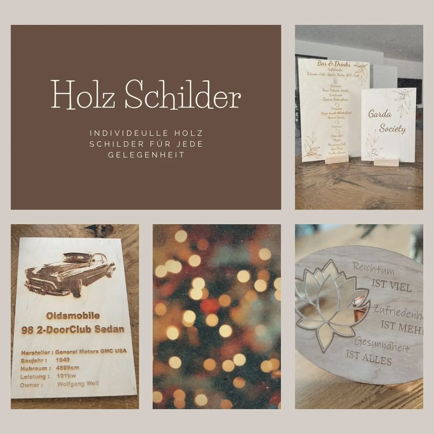 Werbemittel Weil - Personalisierter Weihnachtsartikel, Holz schilder